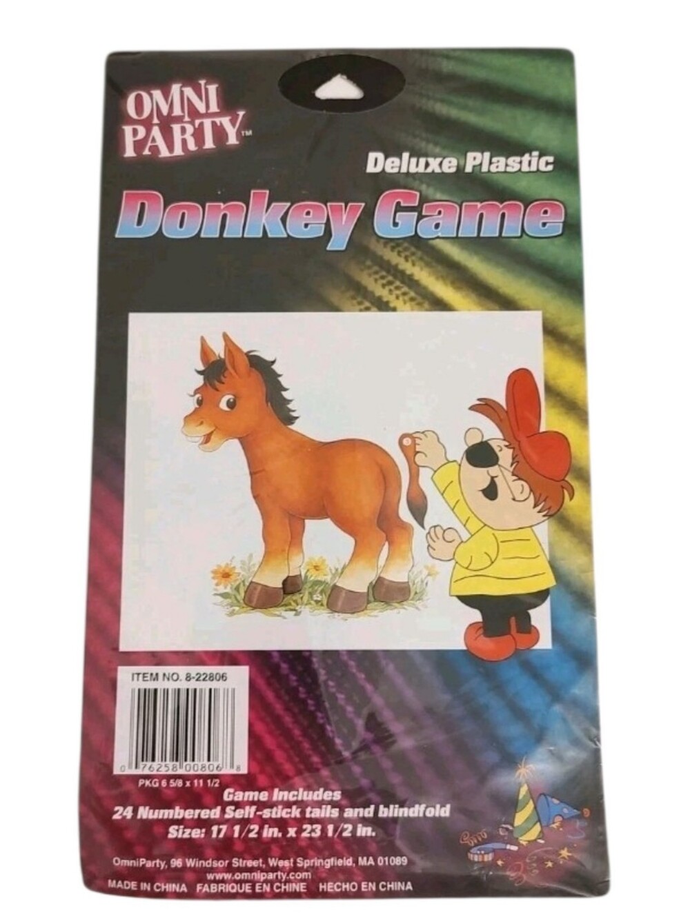 Deluxe Pin the Tail on the Donkey Party Game Classic Kids Game Set for 24 Omni